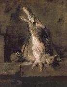 Jean Baptiste Simeon Chardin Hare hunting bags and powder extinguishers Spain oil painting reproduction